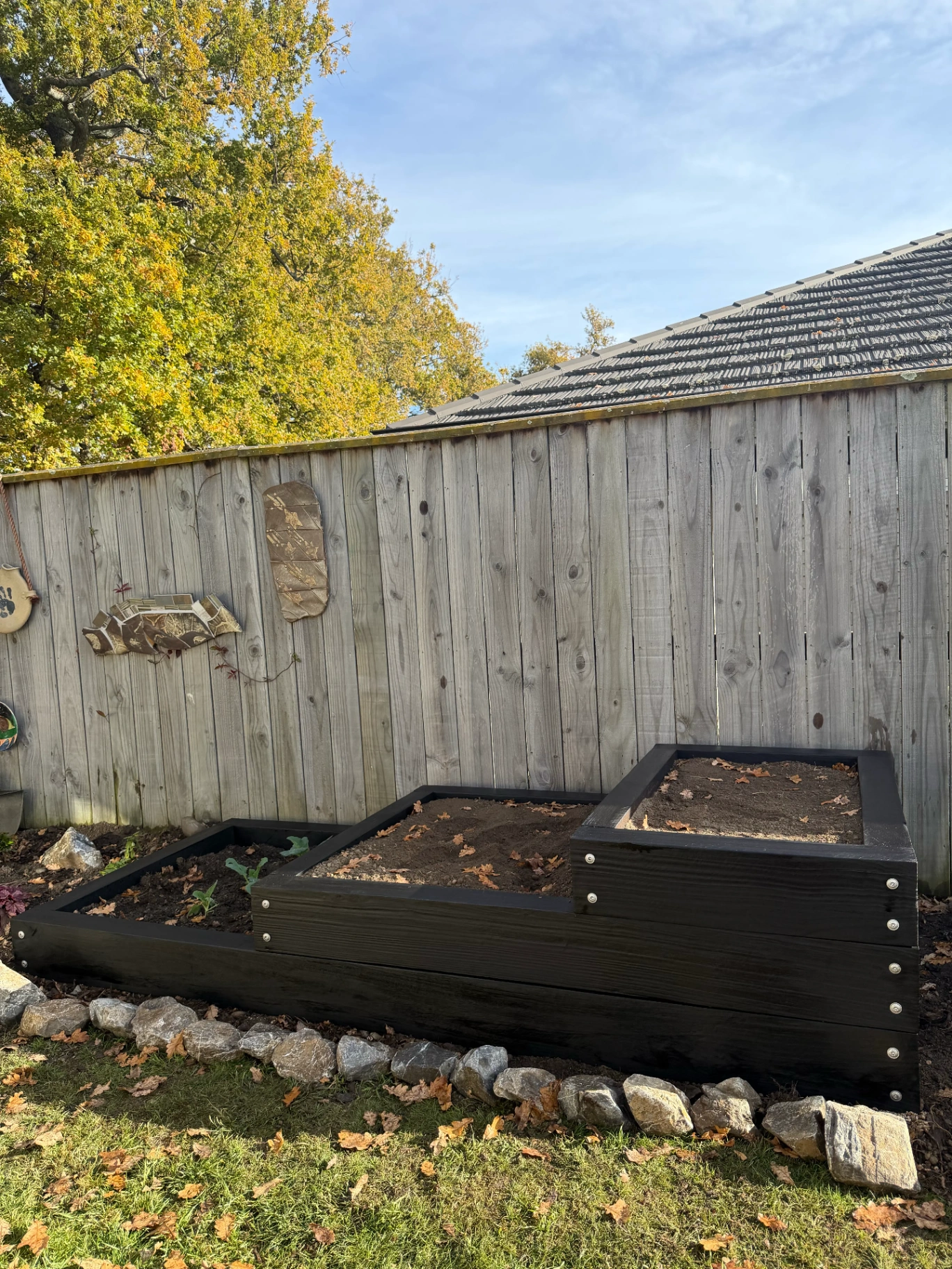 Bespoke timber planter box with fresh planting